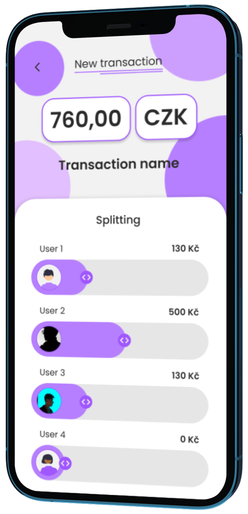 Add transactions interface - center view